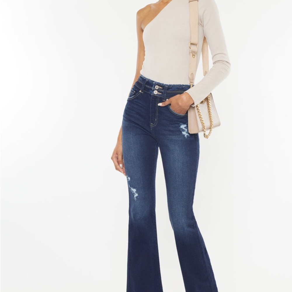 KanCan Morgan High Rise Flare Jeans medium wash size 7